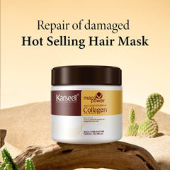 Karseell Collagen Hair Treatment Deep Repair Conditioning Argan Oil Collagen Hair Mask Essence for Dry Damaged Hair All Hair Types 16.90 oz 500ml