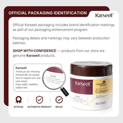 Karseell Collagen Hair Treatment Deep Repair Conditioning Argan Oil Collagen Hair Mask Essence for Dry Damaged Hair All Hair Types 16.90 oz 500ml