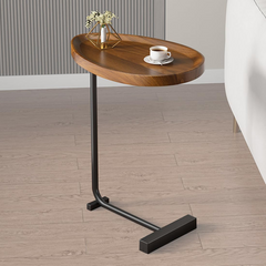 Wooden C-Shaped Side Table | طاولة جانبية خشبية على شكل حرف C